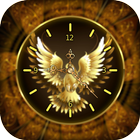 Analog Gold Clock Wallpaper ikon