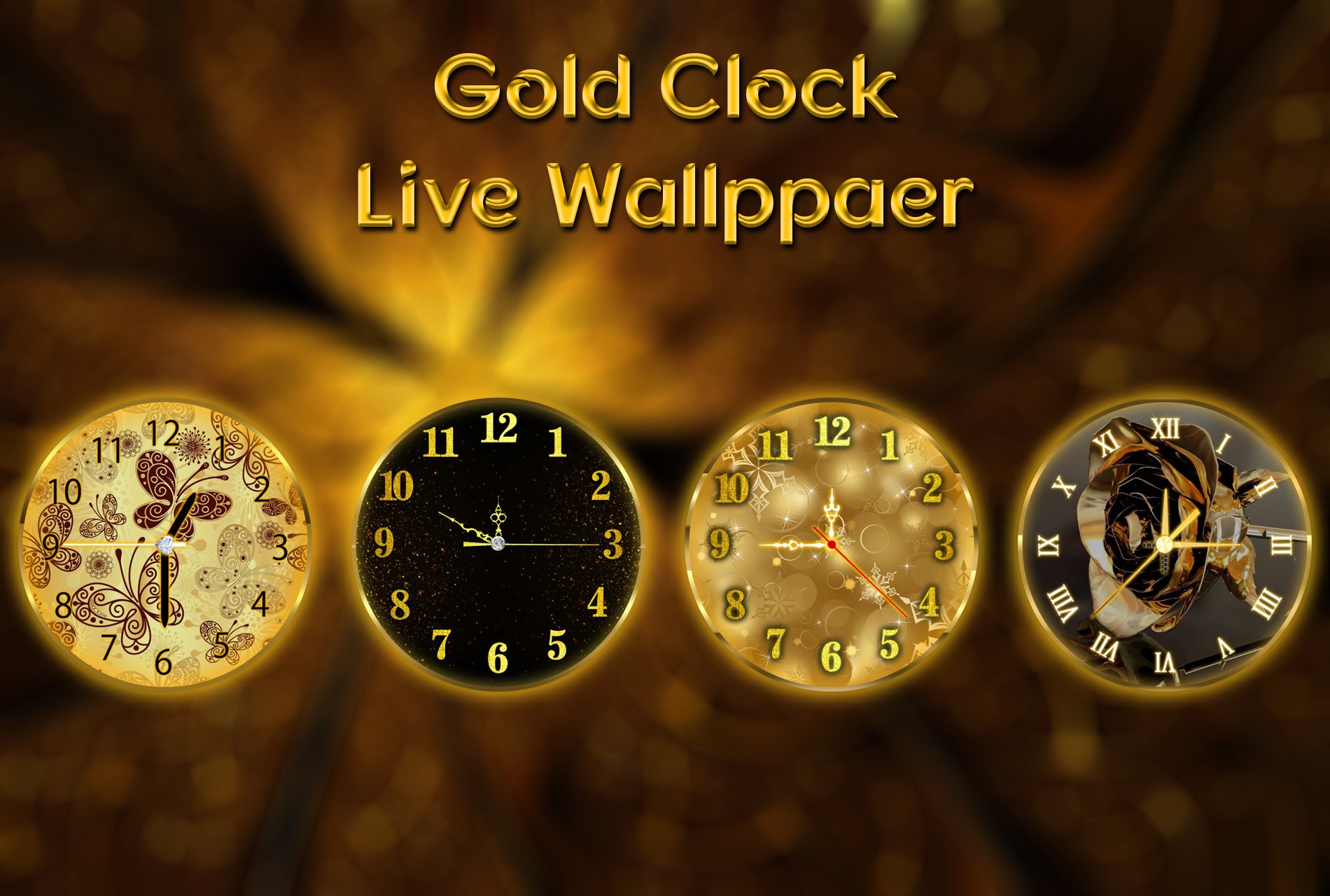 Descarga de APK de Analog Gold Clock Wallpaper para Android