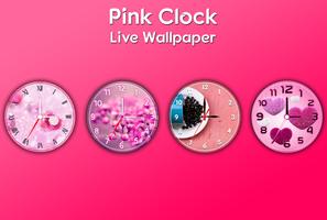 Pink Clock Live Wallpaper โปสเตอร์