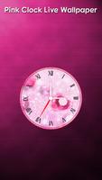 Pink Clock Live Wallpaper imagem de tela 1