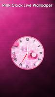 Pink Clock Live Wallpaper স্ক্রিনশট 1