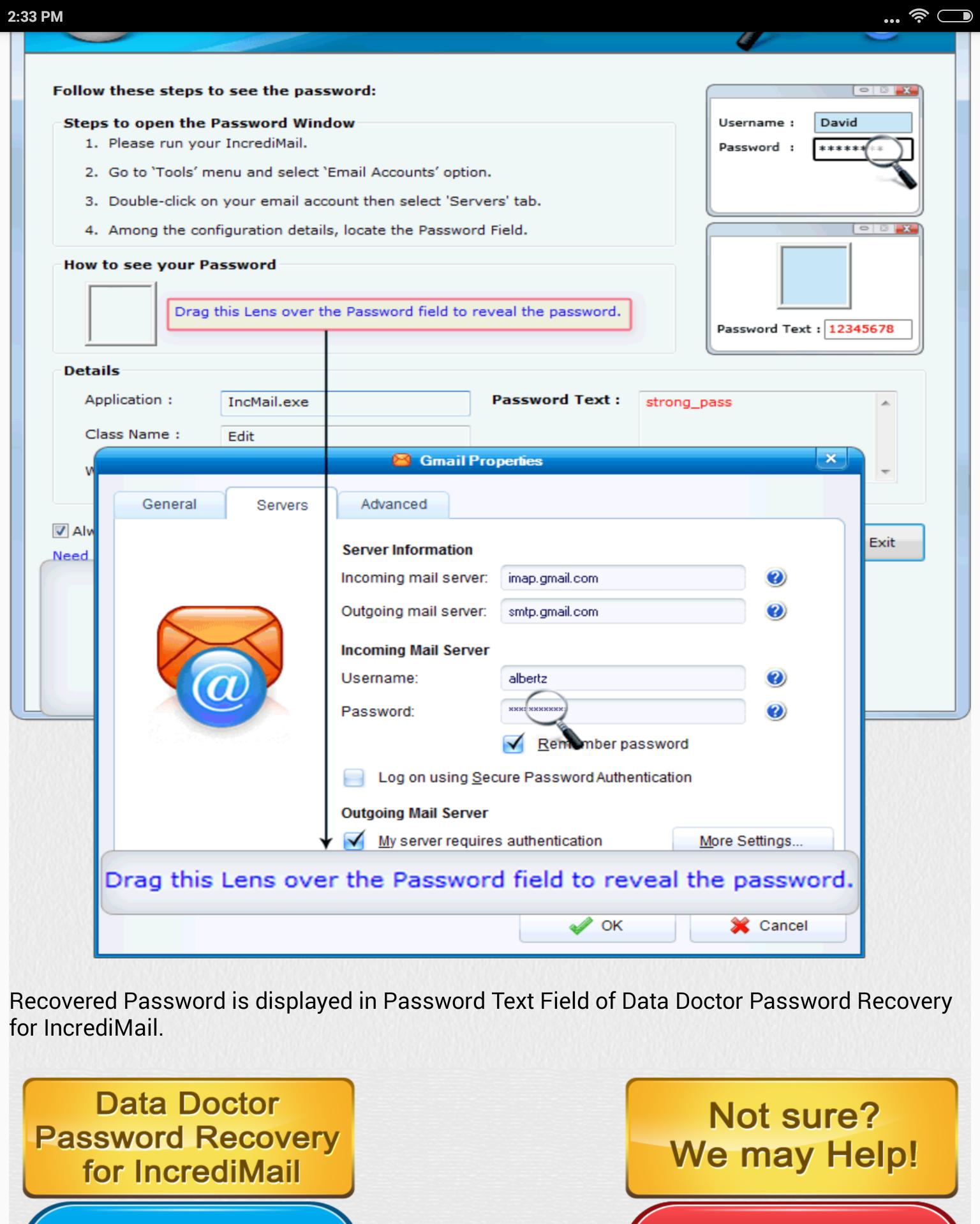 Help recover. Email password. Password Recovery. Email password Recovery Pro. Password field.