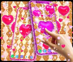 Golden diamond heart wallpaper تصوير الشاشة 2