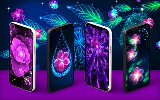 Glowing flowers live wallpaper الملصق