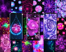 Glowing flowers live wallpaper 스크린샷 1