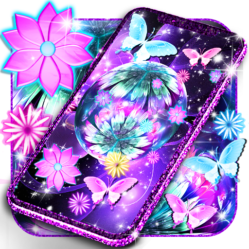 Neon flowers live wallpaper