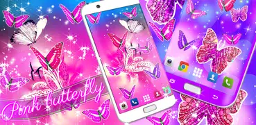 Pink butterfly live wallpaper