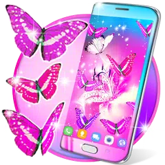 Descargar XAPK de Pink butterfly live wallpaper