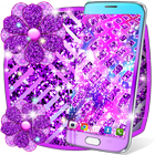 Purple glitter live wallpaper icono
