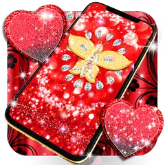 Red glitter live wallpaper