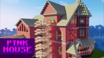 Pink houses for minecraft الملصق