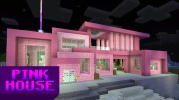 Pink houses for minecraft تصوير الشاشة 1