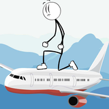 Fuga de Avión Stickman icono
