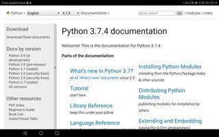 Python 3.7.4 Offline Docs - An स्क्रीनशॉट 2
