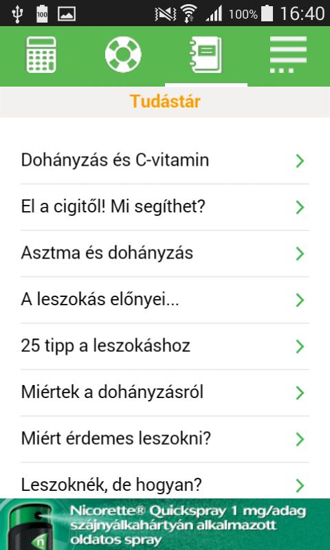 dohányzásról leszokás app