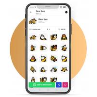 Bear sticker for whatsApp imagem de tela 1