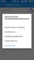 Backup Contact To XLSX ( Impor स्क्रीनशॉट 1