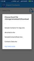 Backup Contact To XLSX ( Impor capture d'écran 1