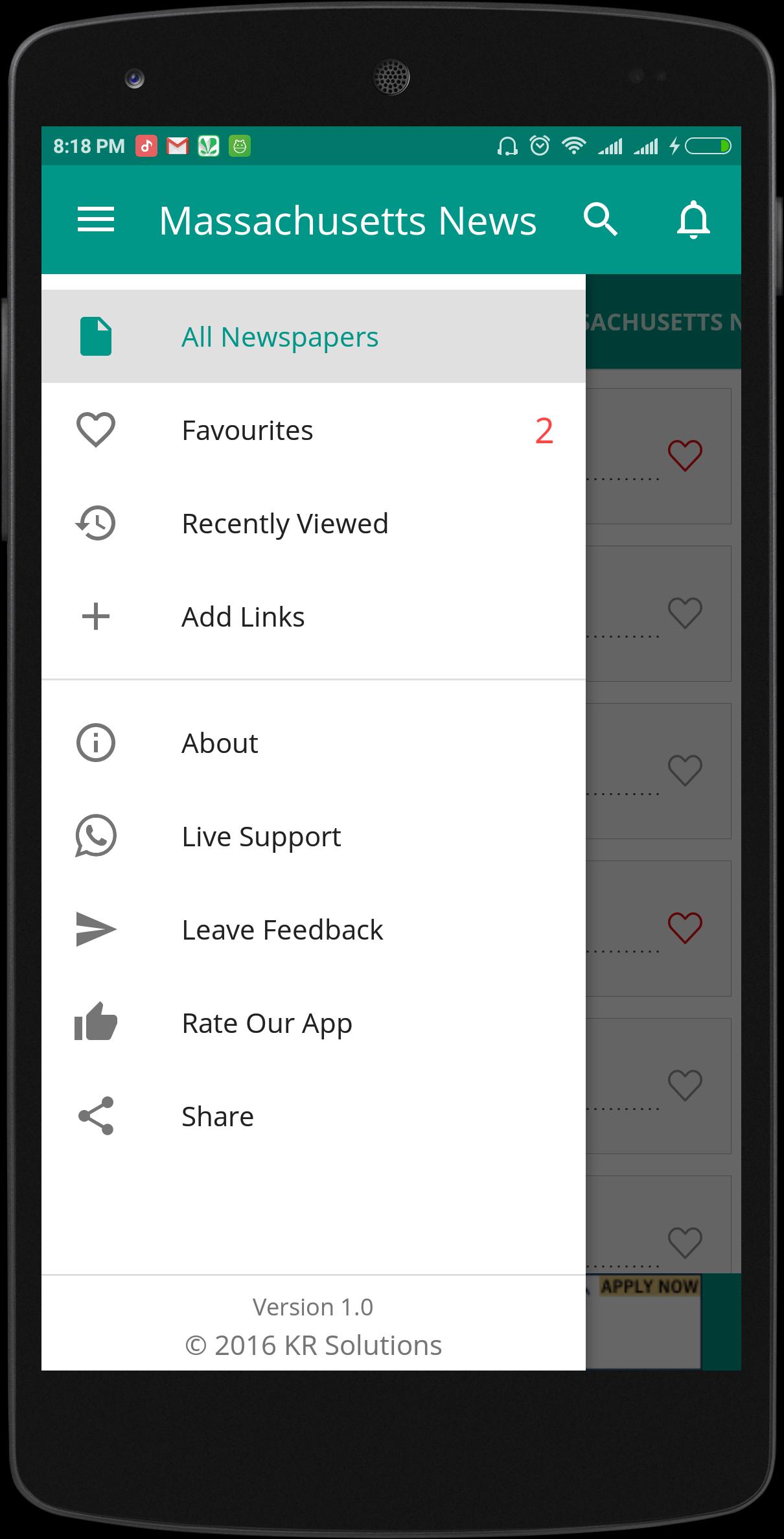 Rate our app. Left supported