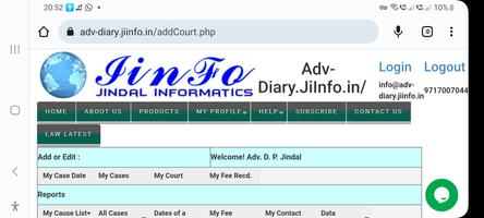 Jinfo Advocate Diary capture d'écran 3