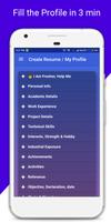 Easy Resume Maker for fresher & Experienced Format capture d'écran 1
