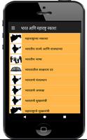 India Maharashtra Capitals Maps States in Marathi Poster
