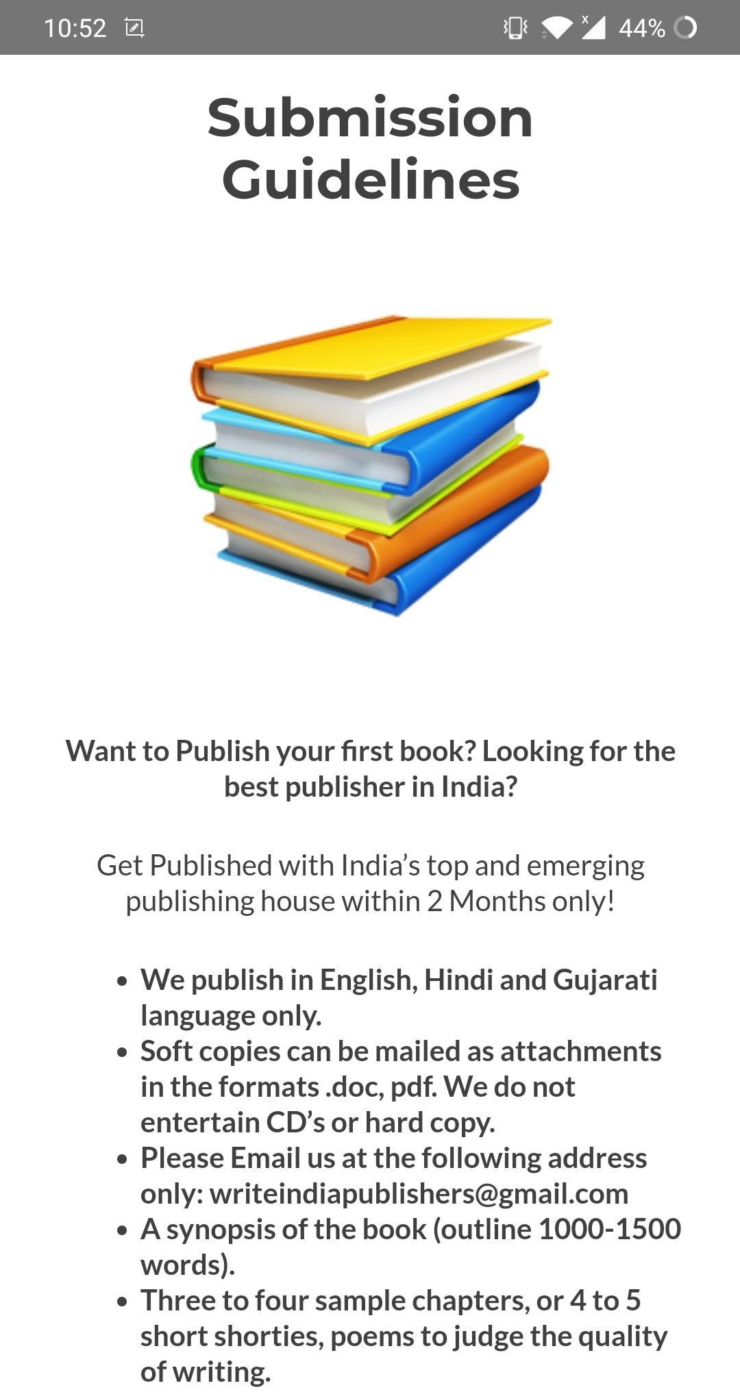 Write India Publishers — Get Your Book Published! for Android