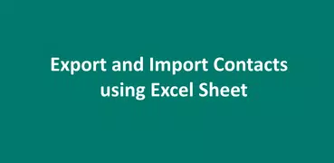 Export Import Excel Contacts