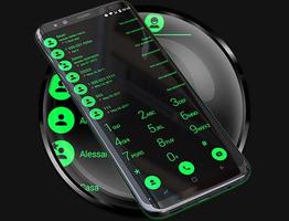 Dialer Theme Black Green drupe capture d'écran 3