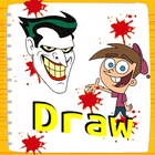 Learn Draw cartoon characters أيقونة