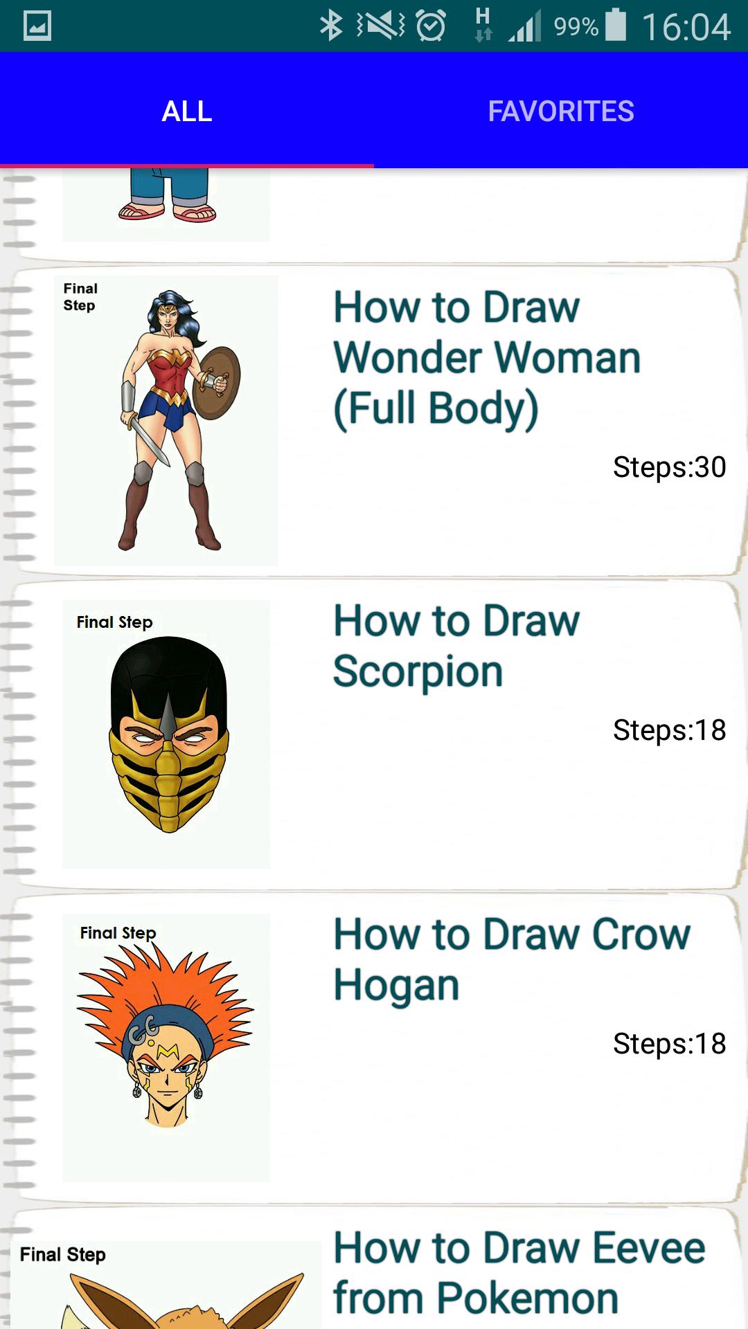 Tutorial Drawing Cartoon Characters APK do pobrania na Androida