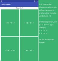-Mental arithmetic quiz game- Math Different 2 Affiche