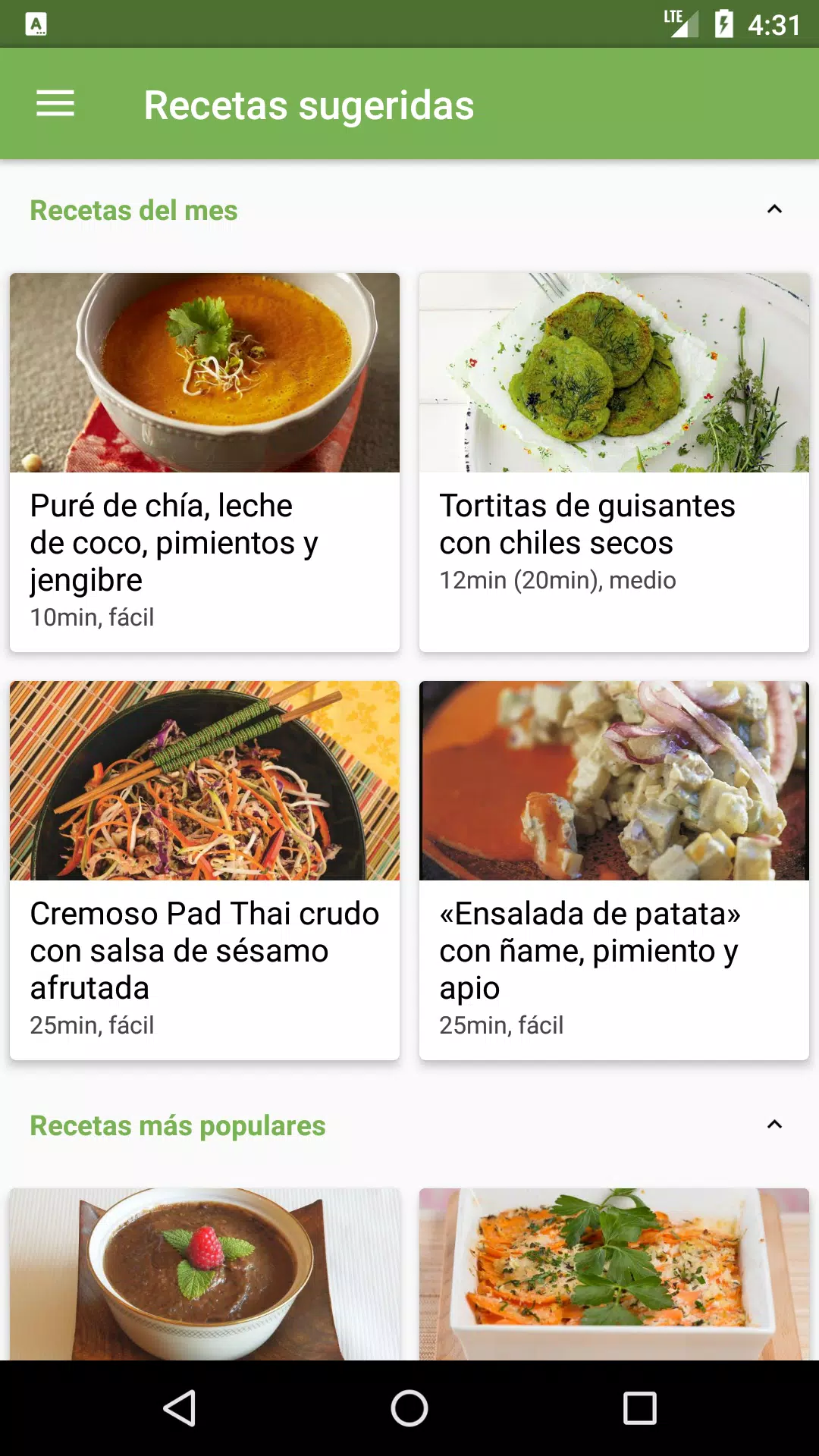 Descarga de APK de Recetas veganas | Diet-Health para Android