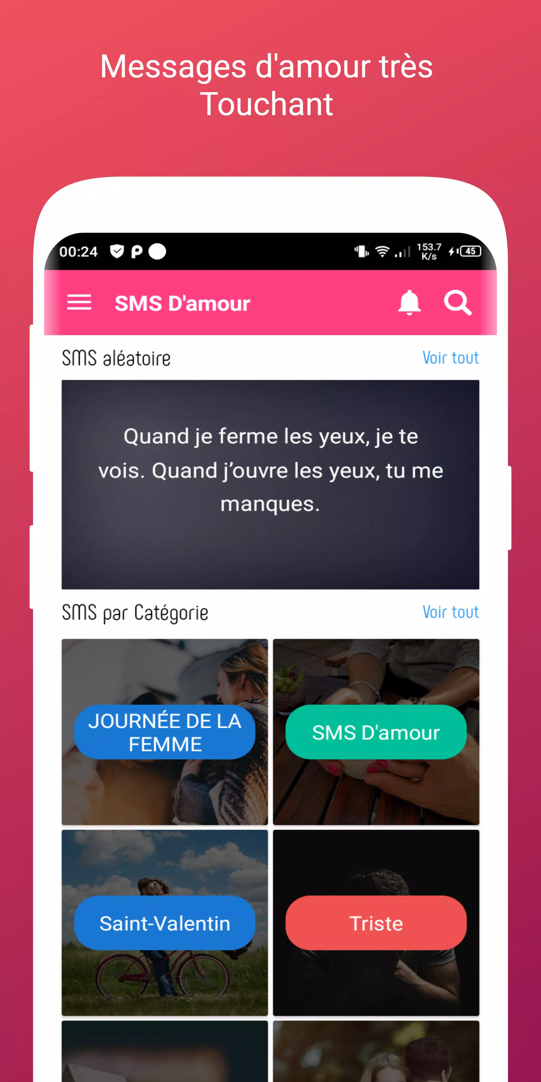 Sms D Amour Tres Touchant 22 For Android Apk Download