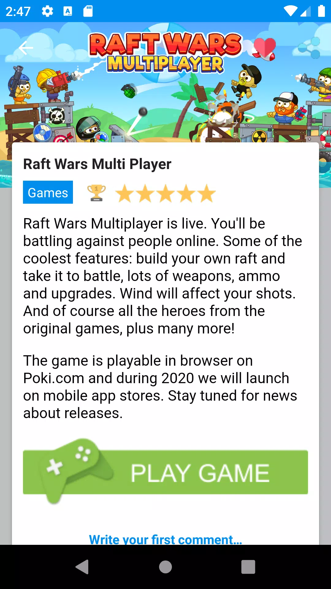 Raft Wars Multiplayer - Poki.com 