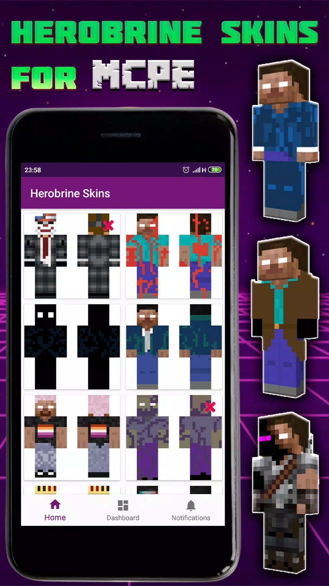 HEROBRINE SKIN For MCPE APK 1.1.2 - Download APK latest version