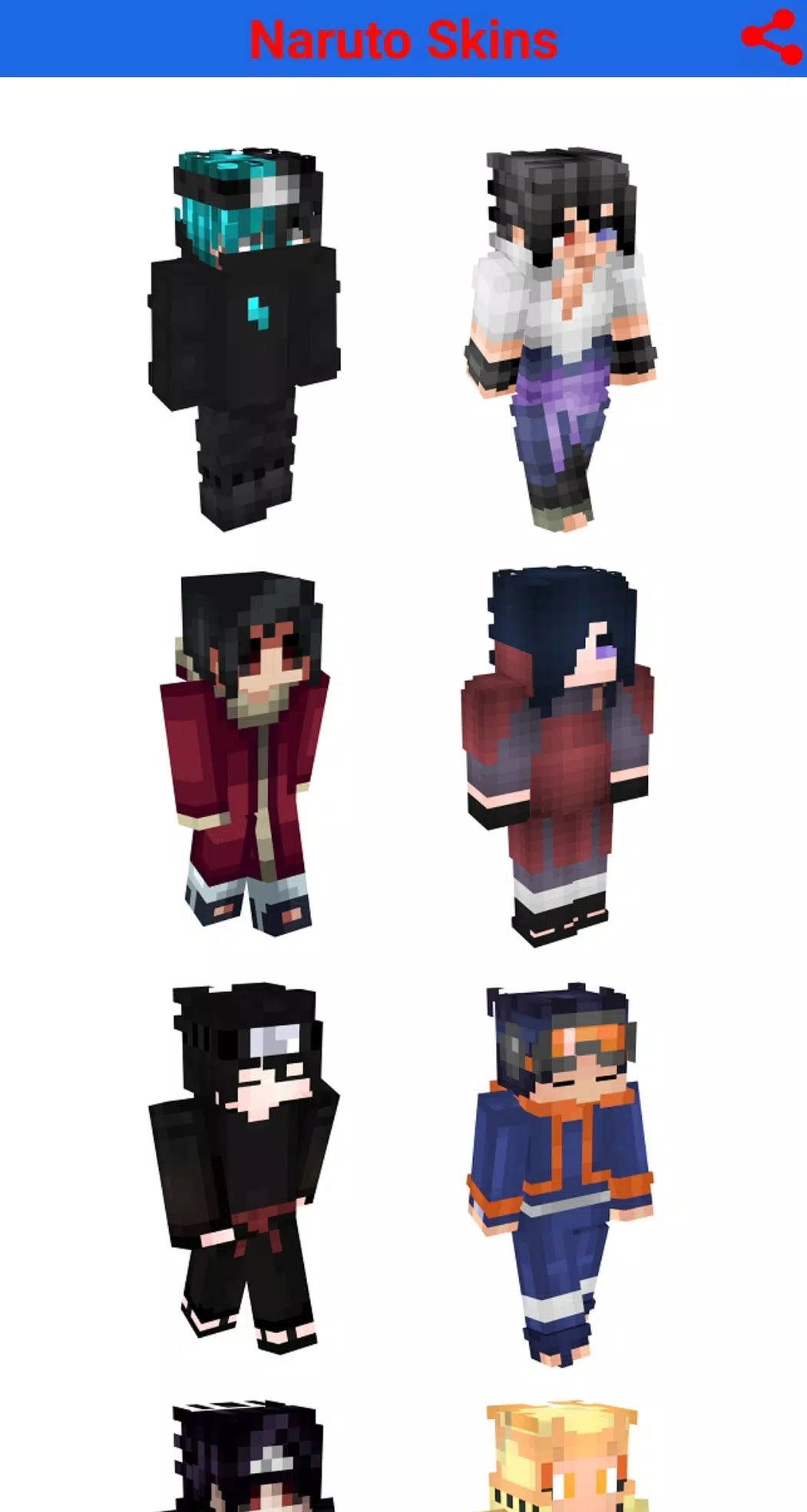 Download HD skins Naruto for Minecraft