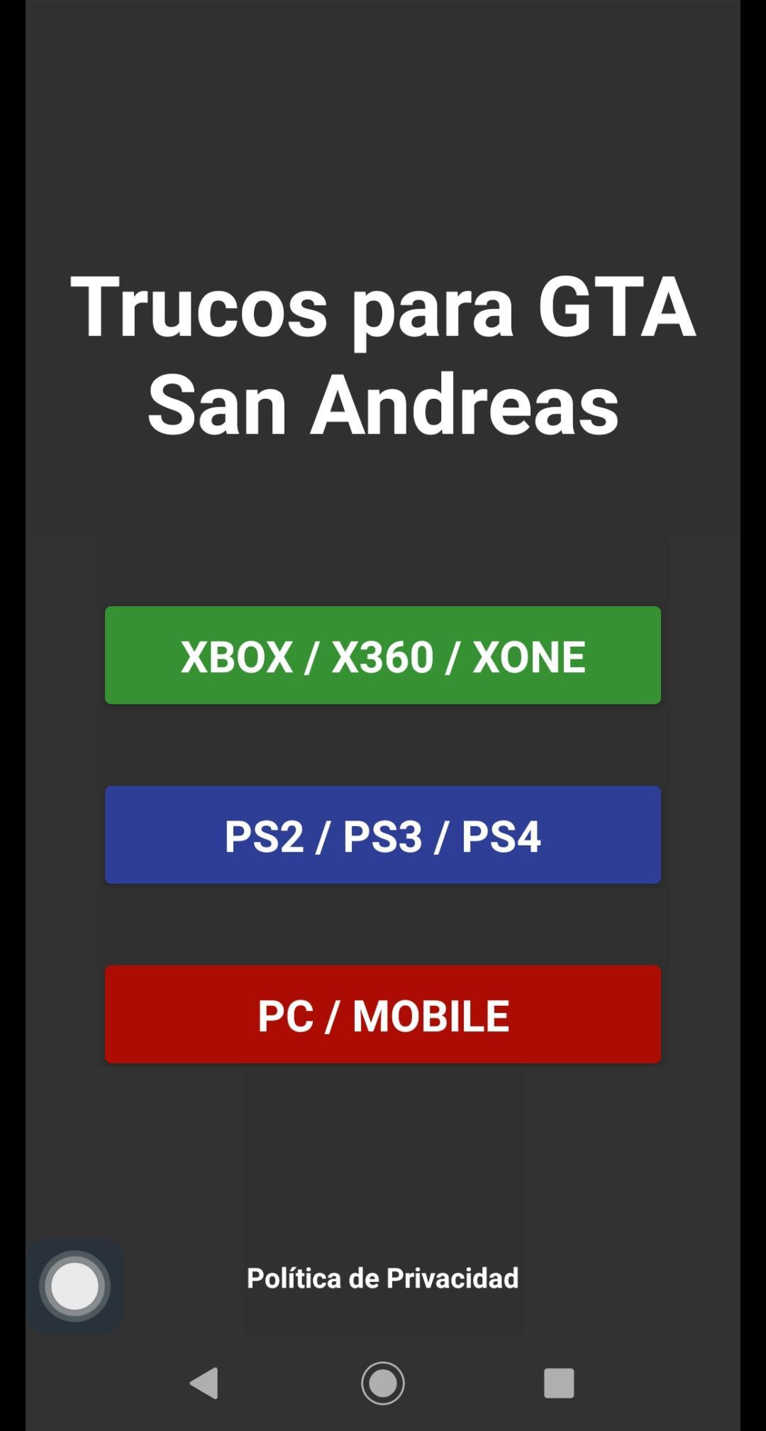 Android İndirme için Guía no oficial para San Andreas (Trucos) APK