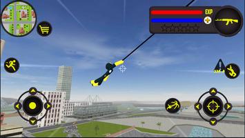 Neon Iron Stickman Rope Hero Crime Gangstar captura de pantalla 2