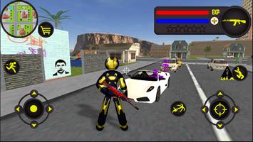 Neon Iron Stickman Rope Hero Crime Gangstar captura de pantalla 3