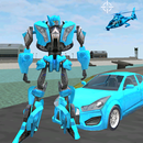 Blue Robot Car Transforme Futuristic Supercar Hero APK