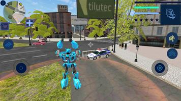 Blue Robot Car Transforme Futuristic Supercar Hero تصوير الشاشة 1