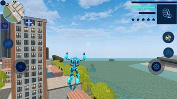 Blue Robot Car Transforme Futuristic Supercar Hero تصوير الشاشة 2