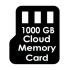 1000 GB Cloud Memory Card icon