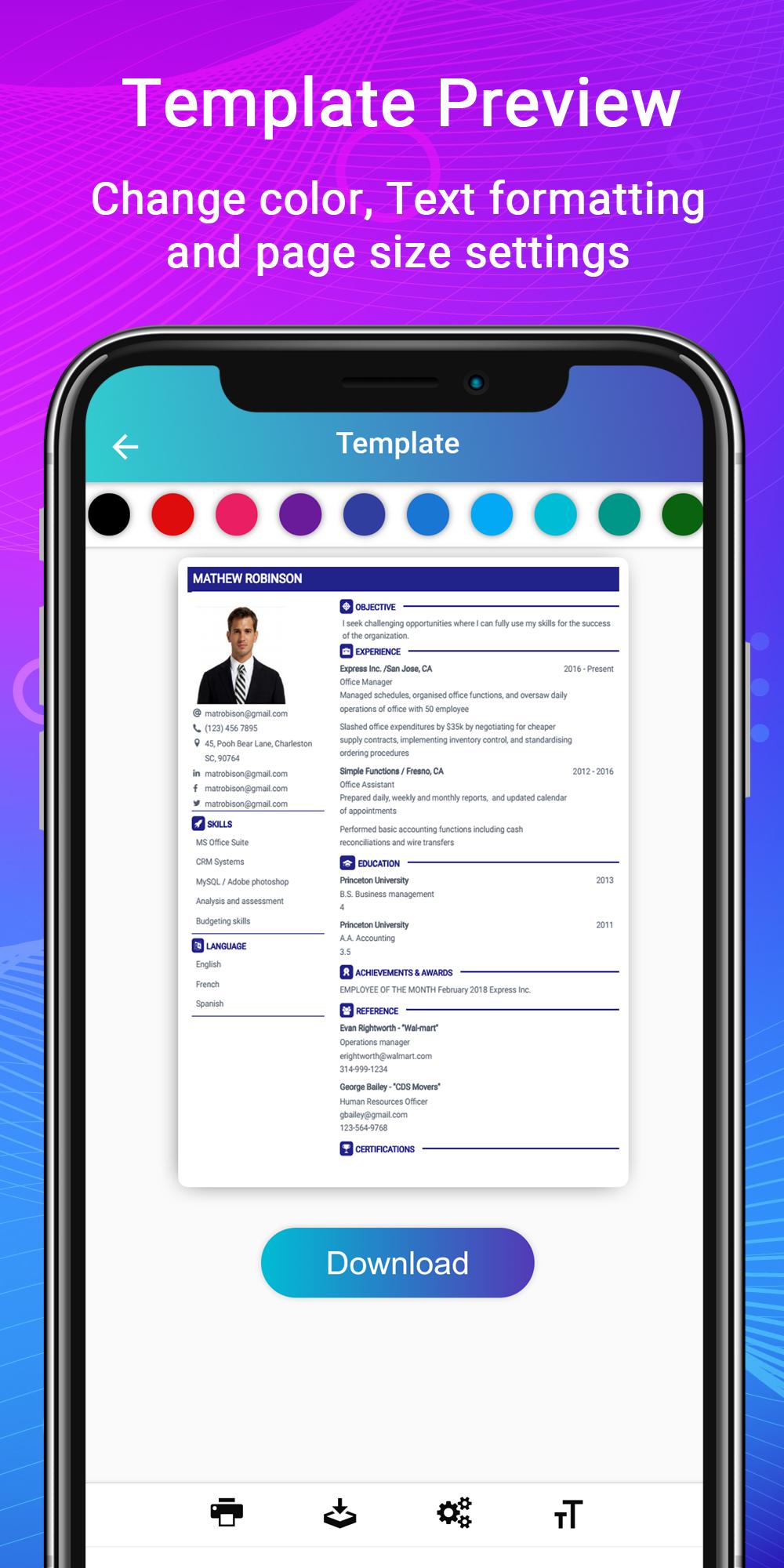Resume Builder App Free CV maker CV templates 2020 for Android - APK Download