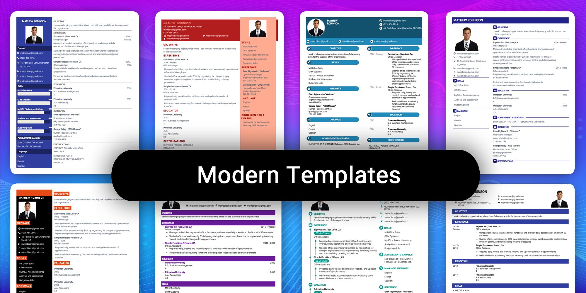 Resume Builder App Free CV maker CV templates 2020 for ...