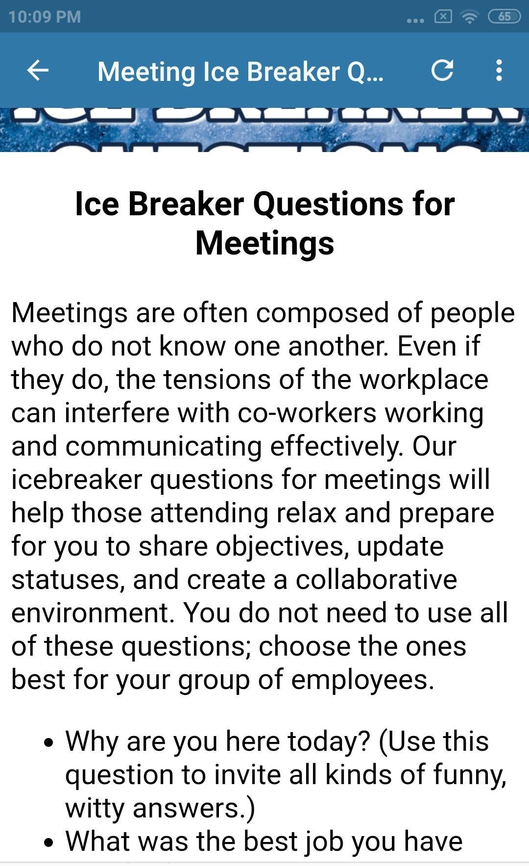 Ice Breaker Questions for Android - APK Download