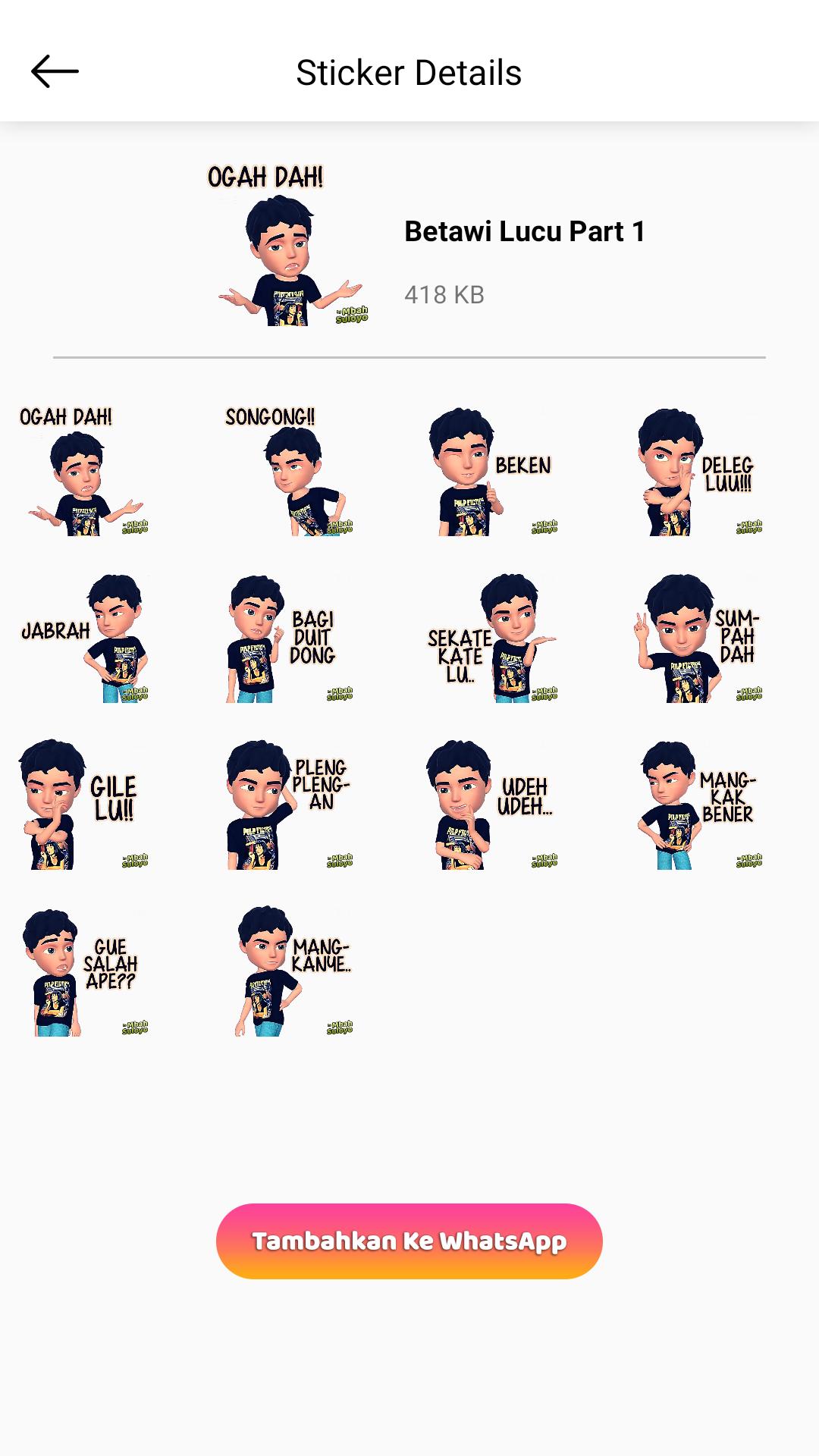 Stiker Betawi Lucu Terbaru Wastickerapps For Android Apk Download