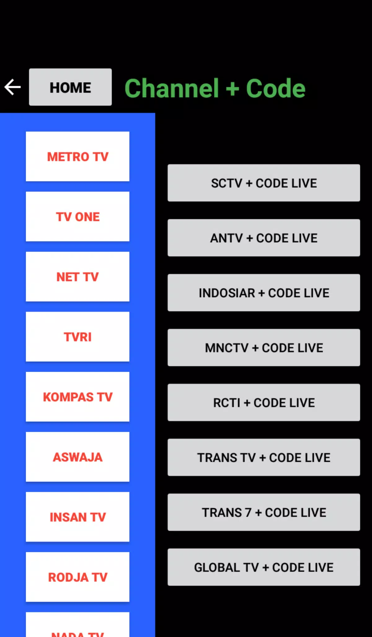 TV LIVE + CODE CHANEL APK for Android Download