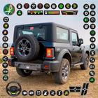 SUV-Jeepfahren 4x4-Jeep-Spiel Zeichen